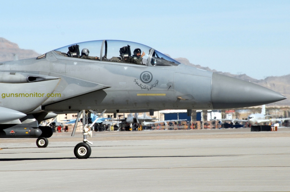 NELLIS AIR FORCE BASE, Nev.  A Royal Saudi air force pilot gives the thumbs-up as he taxis his F-15S to the runway for a Red Flag mission here Feb. 12. Red Flag is a multi-national exercise providing pilots with a realistic environment to practice combat scenarios. The experience gained during Red Flag is vital to the survival of pilots in combat. (U.S. Air Force photo by Chief Master Sgt. Gary Emery)